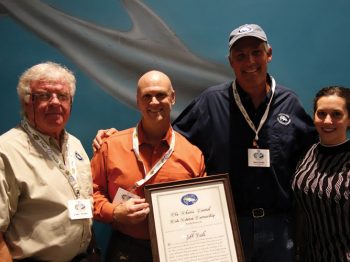 Image ofJeff Beal receiving the 2017 Melissa Laser Fish Habitat Conservation Award
